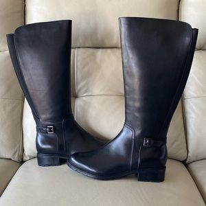 Blondo Black Waterproof Boots with Wide Calf Fit (17 inches).
